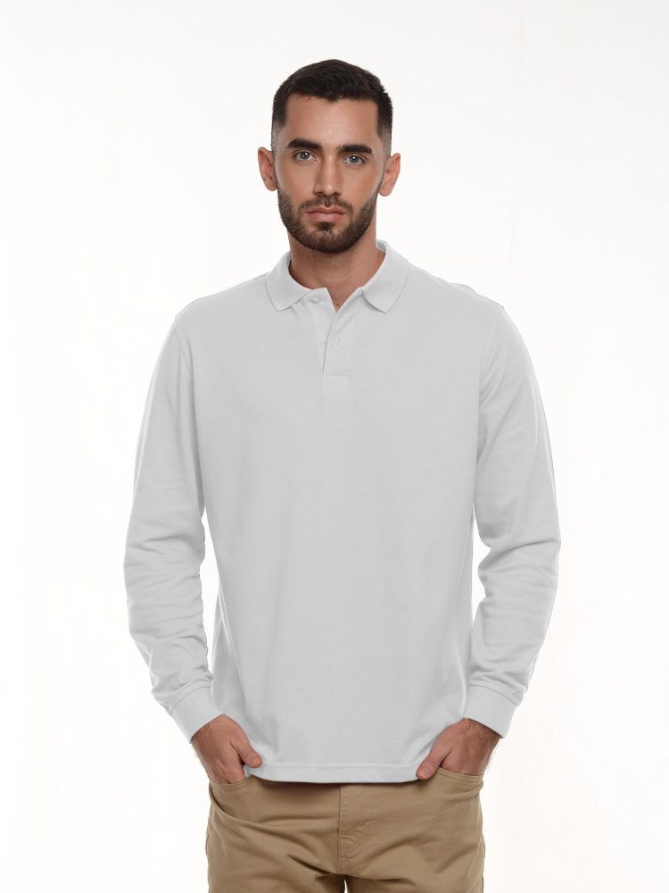 Polo hombre corte clásico manga larga